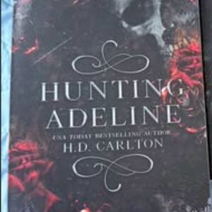 Hunting Adeline by — Black and Red Decorative Book Cover